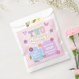 Two Groovy Preppy Patch 2nd Birthday Party Favour Bags