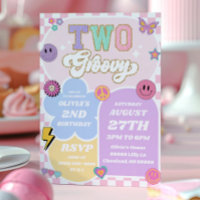 Two Groovy Preppy Varsity Patch 2nd Birthday Party