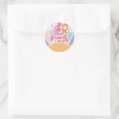 Two Groovy Retro Sunshine Rainbow Daisy Classic Round Sticker (Bag)
