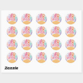 Two Groovy Retro Sunshine Rainbow Daisy Classic Round Sticker (Sheet)