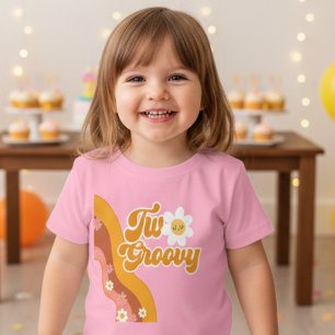 Two groovy retro vintage second birthday baby T-Shirt