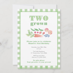 TWO Grown Farmer's Market 2nd Birthday Invitation