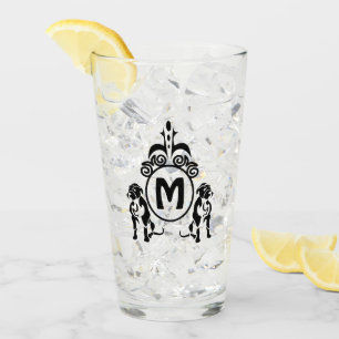 Two Guard Dog Monogram Glass