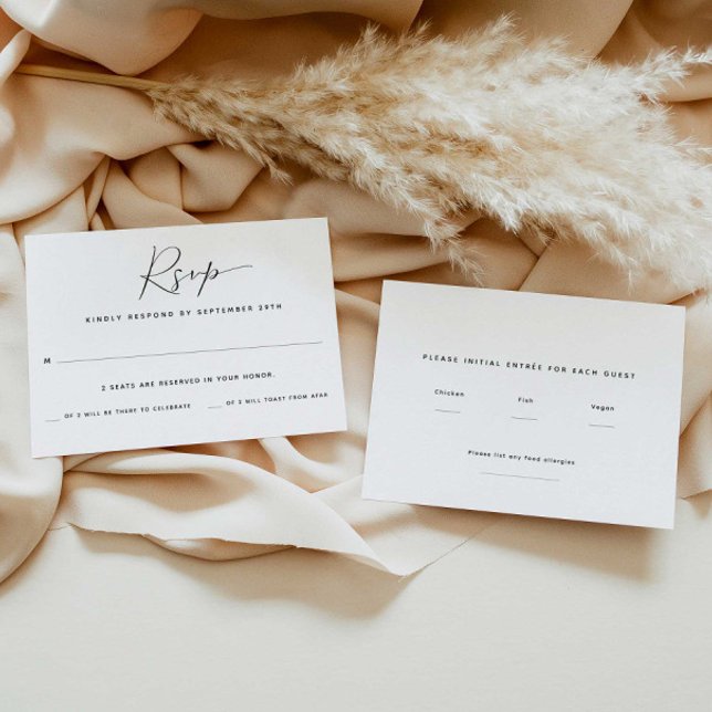 Two Guest Count | Meal Choice RSVP Card (Creator Uploaded)