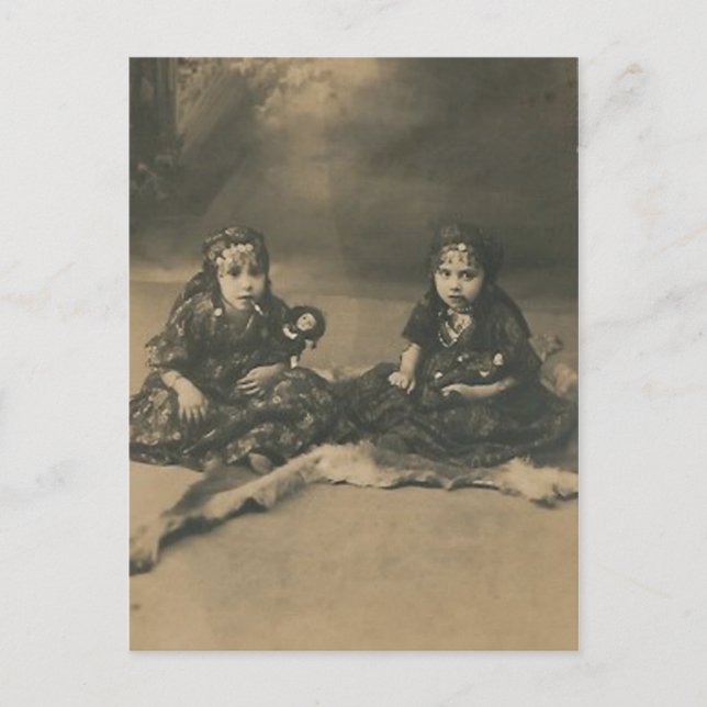 Two gypsy children post card (Front)