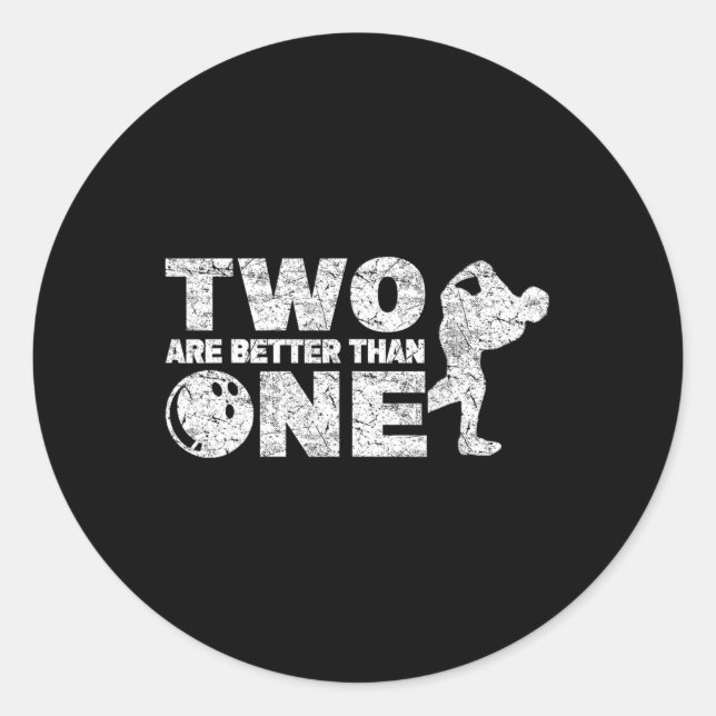 Two Handed Bowler Funny Bowling  Classic Round Sticker (Front)