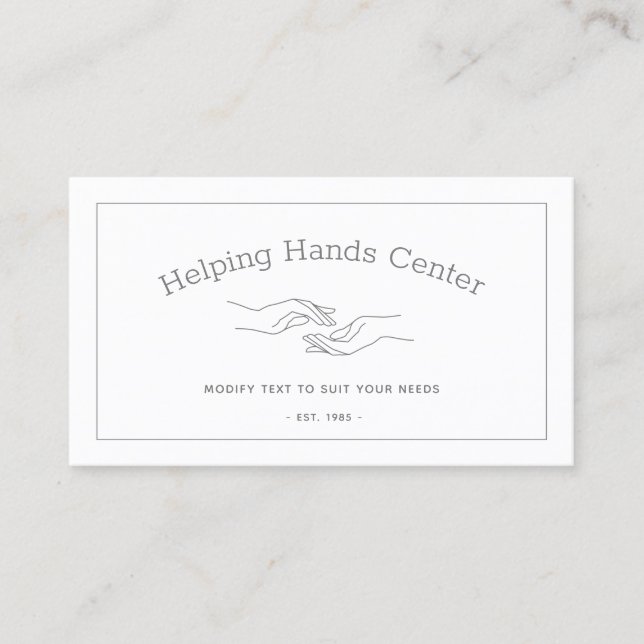 Two Hands Adult Outpatient Caregiver Caregiving Business Card (Front)