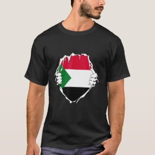 Two Hands Opening Sudan Flag Chest Sudanese Chest T-Shirt