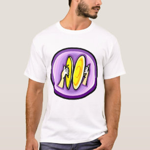 Two hands playing crash cymbals in purple circle T-Shirt
