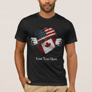 Two Hands Ripping Revealing Flag Customized T-Shirt