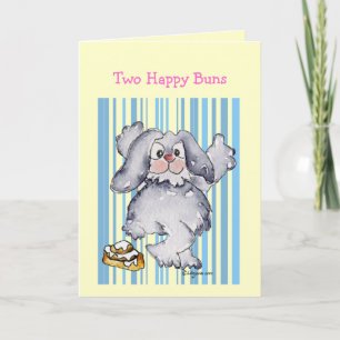 Two Happy Buns Cute Funny Greeting Cards
