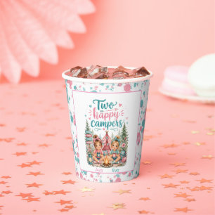 Two Happy Campers Twin Girls' Birthday Party Paper Cups