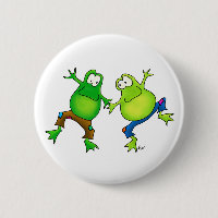 Two Happy Jumping Frog Buddies
