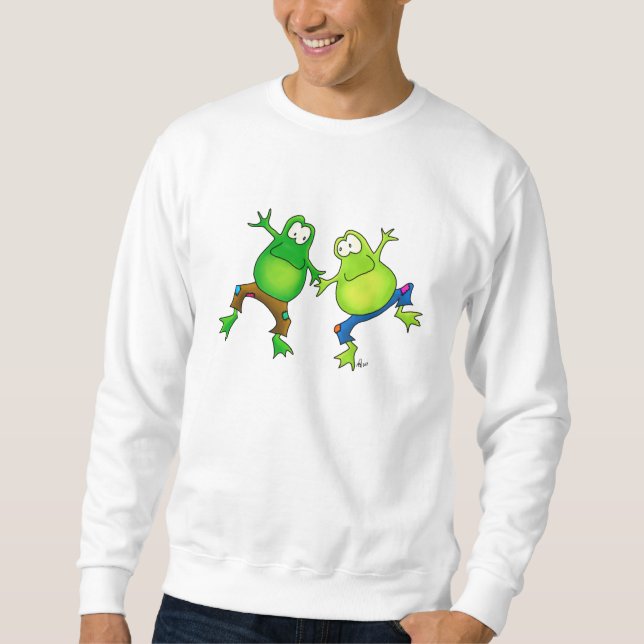 Two Happy Jumping Frog Buddies Sweatshirt (Front)