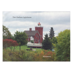 Two Harbour Lighthouse & Boat table cloth