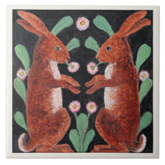 Two Hares by William Bell Scott Tile