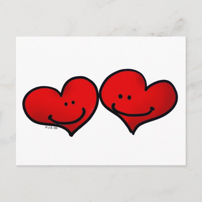 Two harts in love postcard (Front)