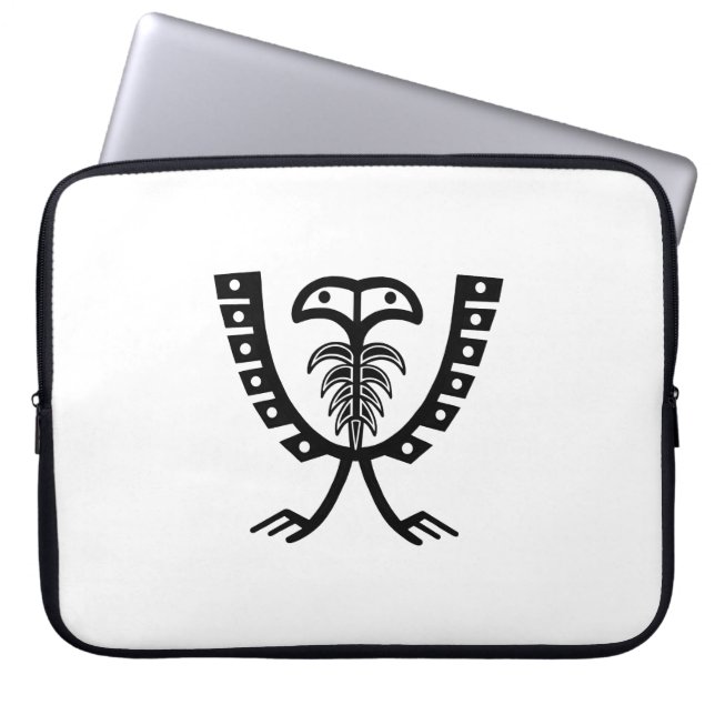 Two Headed Black Eagle Laptop Sleeve (Front)