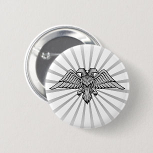 Two headed eagle 6 cm round badge