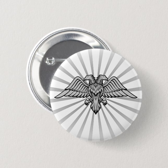 Two headed eagle 6 cm round badge (Front & Back)