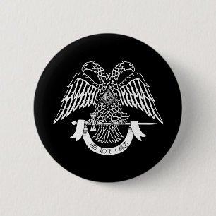 Two-headed eagle as Masonic symbol 6 Cm Round Badge