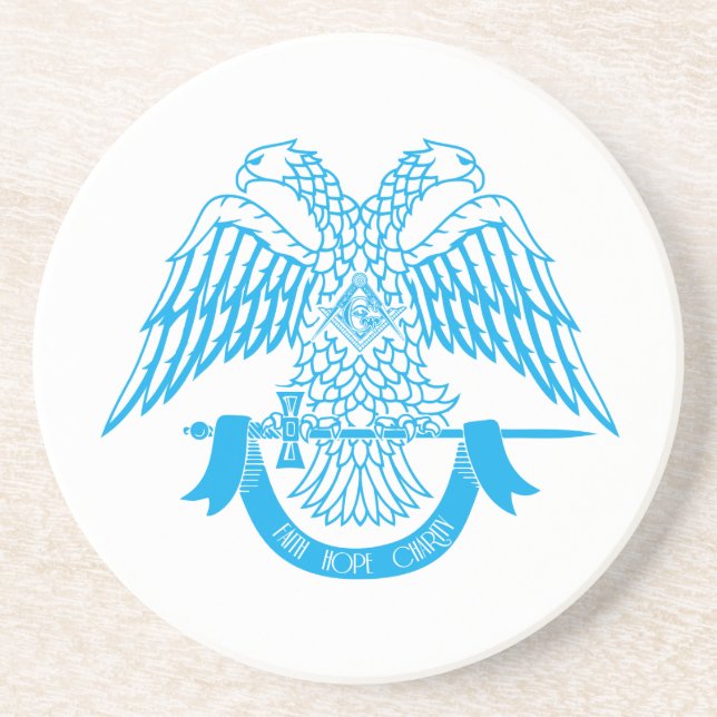 Two-headed eagle as Masonic symbol Coaster (Front)
