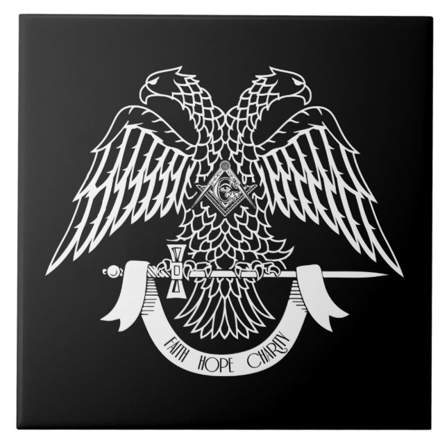 Two-headed eagle as Masonic symbol Tile (Front)