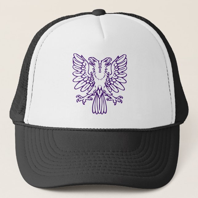 Two Headed Eagle - Deep Purple Trucker Hat (Front)