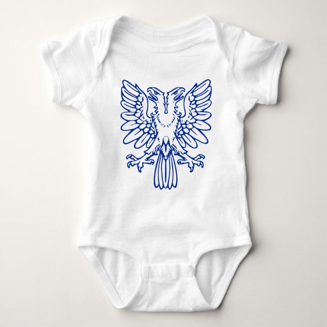 Two Headed Eagle - Navy Blue Baby Bodysuit (Front)