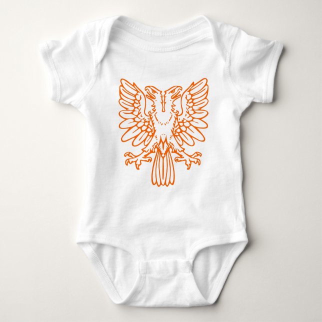 Two Headed Eagle - Orange Baby Bodysuit (Front)