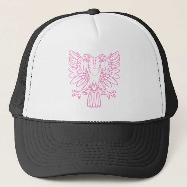 Two Headed Eagle - Pink Trucker Hat (Front)