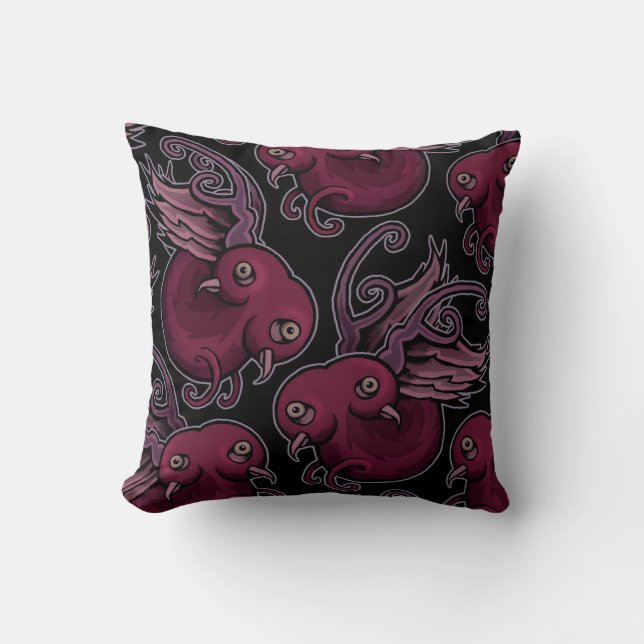 Two Headed Sparrows Cushion (Front)