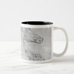 Two heads of stags, one head of a doe Two-Tone coffee mug