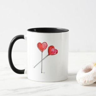 Two Heart Lollies Mug