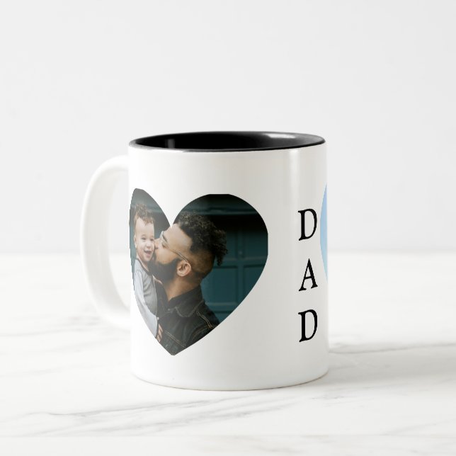 Two heart photo dad mugs (Front Left)