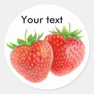 Two heart shaped strawberries classic round sticker