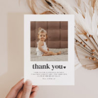 Two Heart Square Photo 2nd Birthday Thank You 