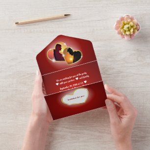 Two hearts all in one invitation
