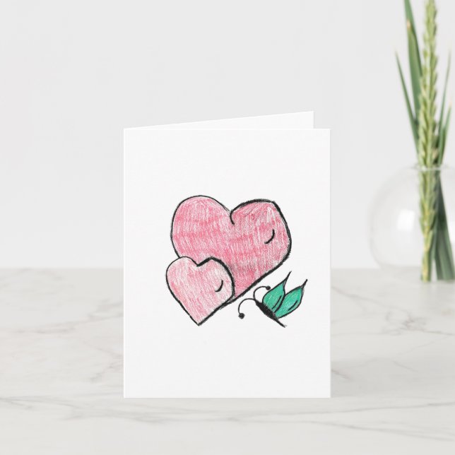 Two Hearts and a Butterfly  Card (Front)