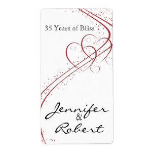 Two Hearts as One Anniversary Wine Label