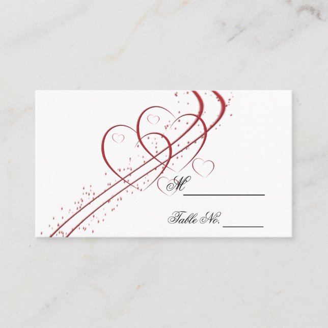Two Hearts as One Place Card (Front)