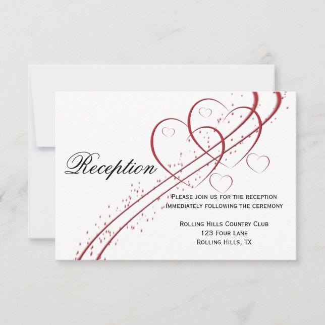 Two Hearts as One Reception Invitation (Front)