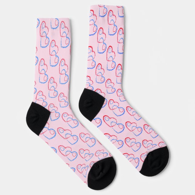 Two Hearts as one Valentine's Day Crew Socks (Right)