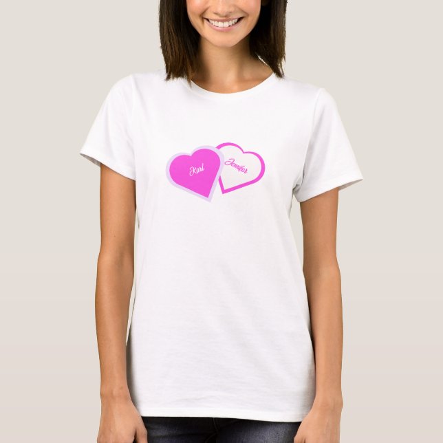 Two Hearts As One Women's White T-Shirt (Front)