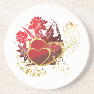 Two Hearts Bouquet Coaster