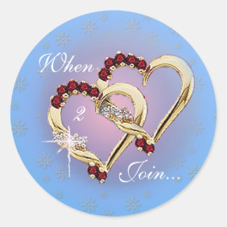 TWO HEARTS by SHARON SHARPE Classic Round Sticker
