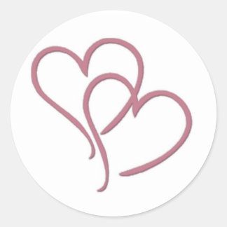 Two hearts ... classic round sticker