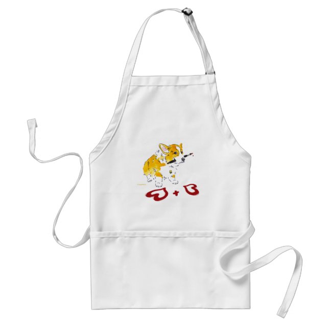 Two Hearts Corgi Apron (Front)