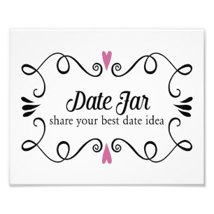 Two Hearts Date Ja Buffet Wedding Sign Photo Print