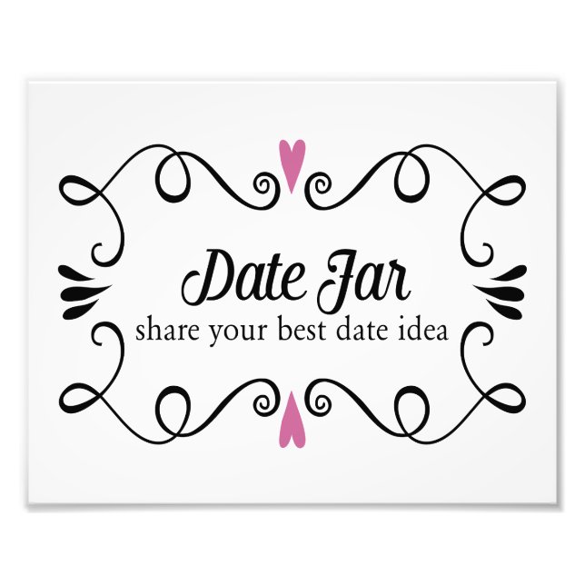 Two Hearts Date Ja Buffet Wedding Sign Photo Print (Front)
